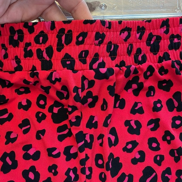 IMAN global Chic red black animal print palazzo wide leg pants pull on flowy XLP - Picture 5 of 9